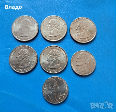 Лот юбилейни куотъри + 5 цента САЩ, снимка 4 - Нумизматика и бонистика - 51596098