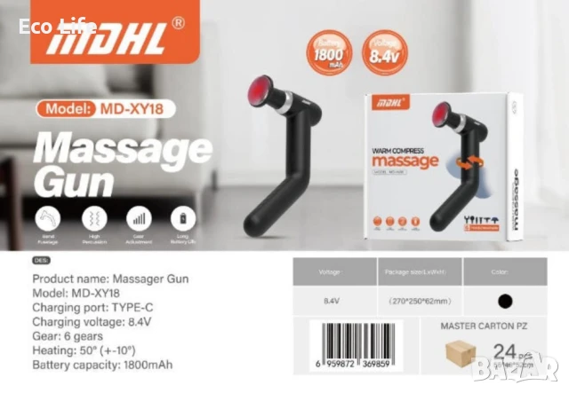 Масажиращ пистолет, снимка 2 - Фитнес уреди - 51231517