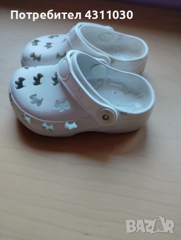Бели гумени детски чехли употребявани номер 23, снимка 4 - Детски сандали и чехли - 53808429