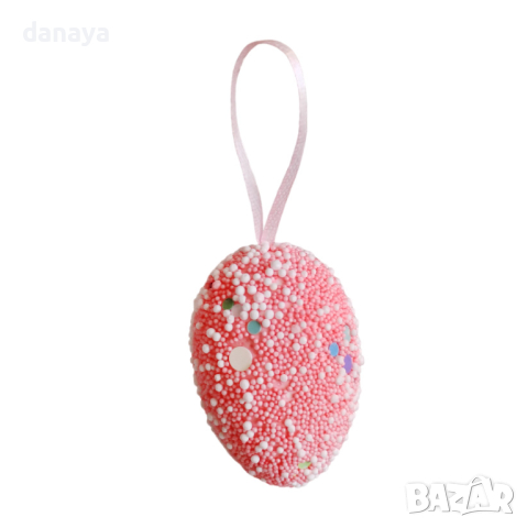4608 Шарени великдеснки яйца за окачване с пайети, 6 броя, снимка 5 - Декорация за дома - 44834415
