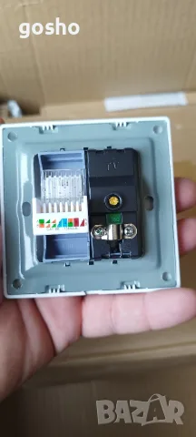 RJ45 мрежов адаптер+телевизионна антена коаксиален изход за монтаж на стена Гнездо за лицева плоча