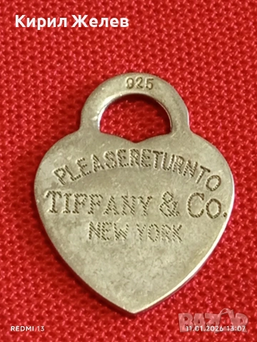Сребърна висулка във формата на сърце от колекцията Return to Tiffany марково нежно бижу 21452, снимка 8 - Колиета, медальони, синджири - 53062063