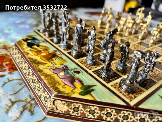 Ретро шах с метални фигури , снимка 6 - Антикварни и старинни предмети - 51626880