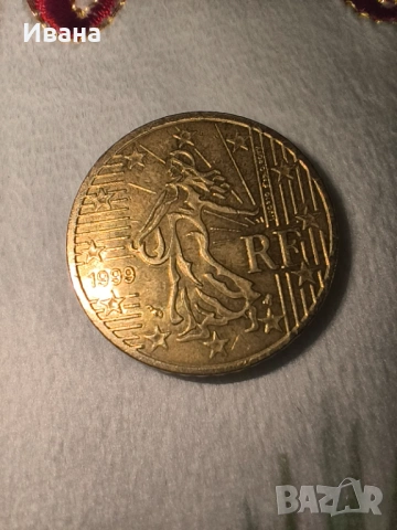 Гръцка монета евро 50 цент 1999