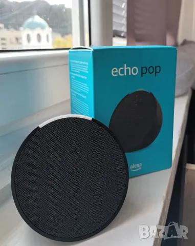 Amazon Echo Pop – Компактен Интелигентен Високоговорител с Alexa, снимка 1