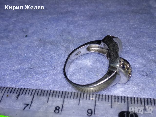 СТАР СРЕБЪРЕН ПРЪСТЕН СРЕБРО 925 с БЯЛА ПОЗЛАТА и МЯСТО За ИНКРУСТИРАНЕ на СКЪПОЦЕНЕН КАМЪК 38238, снимка 12 - Пръстени - 40932594
