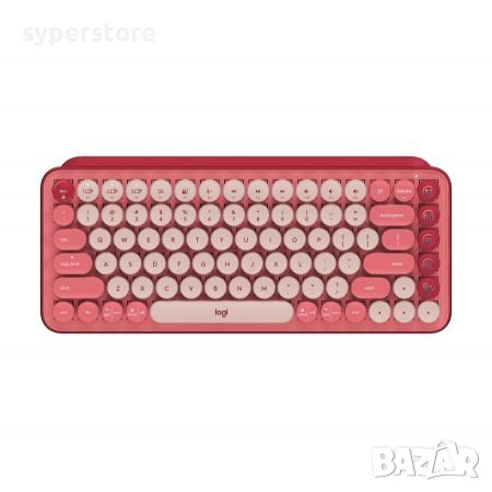 Клавиатура Безжична Logitech Heartbreaker Pink POP Keys Механична с осем сменяеми клавиша за емоджи, снимка 1 - Клавиатури и мишки - 41916940
