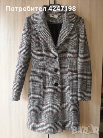 Пролетно-есенно палто/манто (сиво каре) размер XS/S