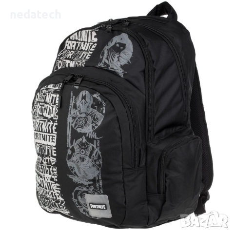 Ученическа раница Fortnite, Черен, 33x18x48см., снимка 2 - Ученически пособия, канцеларски материали - 51484258