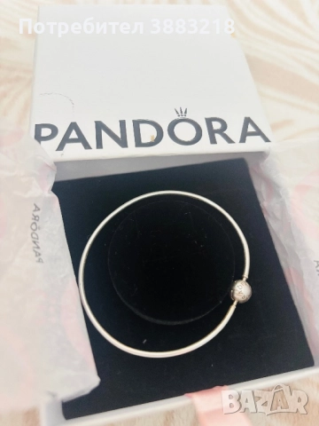 Сребърна гривна Пандора, снимка 2 - Гривни - 52194057