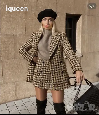 ZARA блейзър-палто букле-структуриран модел, снимка 2 - Сака - 48523372