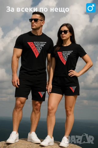 Guess Екипи За Двойки👕🩳Мъжки Къс Комплект Guess👚🩳Дамски Летен Екип Гес Код LFS547