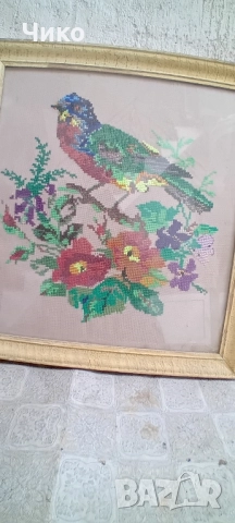 Голям ръчно бродиран гоблен, снимка 7 - Антикварни и старинни предмети - 52056338