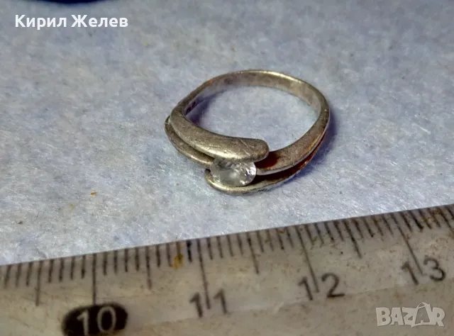 СТИЛЕН СКЪПОЦЕНЕН СРЕБЪРЕН ПРЪСТЕН СРЕБРО 925 АНГЛИЯ с ГОЛЯМ ЮВЕЛИРНО ФАСЕТИРАН ИСКРЯЩ ЦИРКОН 41178, снимка 5 - Пръстени - 48954460