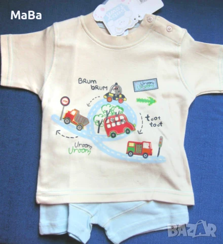 Английски бебешки КОМПЛЕКТ за момче /0-9 мес/, мек памук , снимка 2 - Комплекти за бебе - 50794566