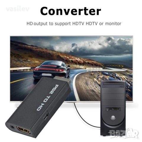 PS2 HDMI видео конвертор/ адаптер/ донгъл, снимка 3 - Аксесоари - 41494369
