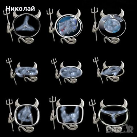 Стикер Дявол за автомобил , емблема лепенка дяволче с тризъбец за автомобилни емблеми, снимка 3 - Аксесоари и консумативи - 42355879