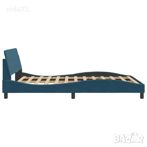vidaXL Рамка за легло с табла Dover, синя, 120x200 см, кадифе, снимка 5 - Спални и легла - 56147424