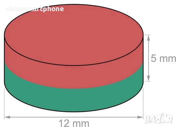 Неодимов магнит 12x5mm N52 2300-2700Gs 4.2гр диск | moqtmagazin.com, снимка 6 - Други машини и части - 47517023