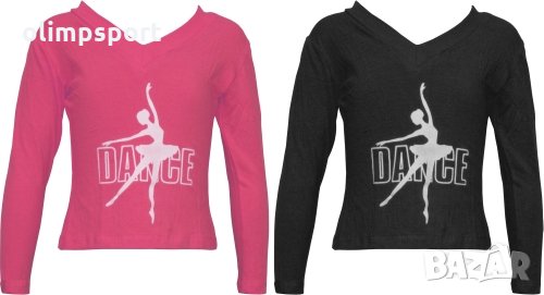 Тениска с дълъг ръкав детска. Подходяща за тренировки по художествена гимнастика, други спортове и р, снимка 2 - Детски Блузи и туники - 35777412