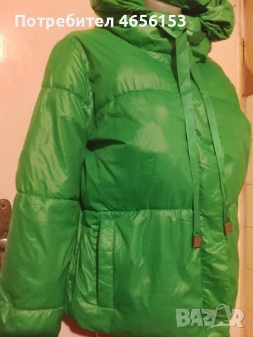 ДАМСКО ЗЕЛЕНО ЯКЕ С КАЧУЛКА - Размер М / L, снимка 3 - Якета - 53331711