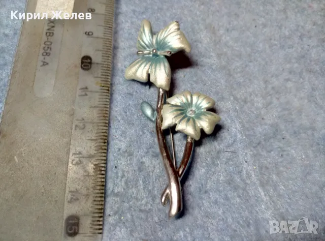 ПРЕКРАСНА НЕЖНА СРЕБРИСТА ФЛОРАЛНА АРТ БРОШКА ЦВЕТЕ 48880, снимка 5 - Други - 48160300