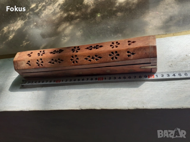 Стара дървена кутия с месинг - ароматизатор, снимка 5 - Антикварни и старинни предмети - 53424656