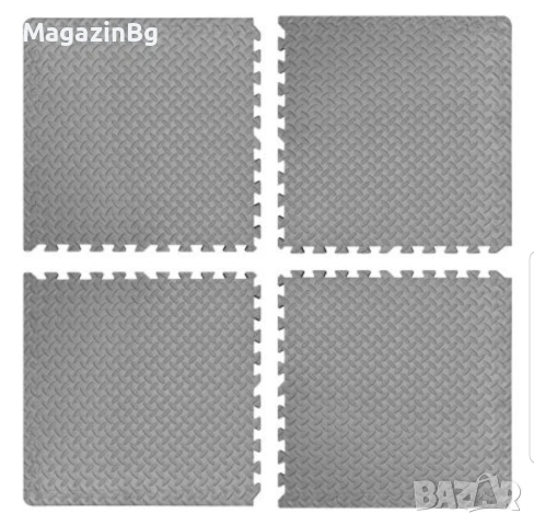 Настилка, 61х61х2 см, Изработена от EVA, Комплект 4 броя, Светлосиво, Бежово , снимка 2 - Други спортове - 53391396