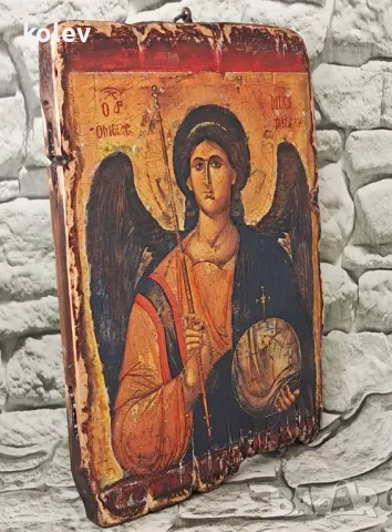 Репродукция на икона на Архангел Михаил, 18/25 см УНИКАТ, снимка 4 - Икони - 36894839