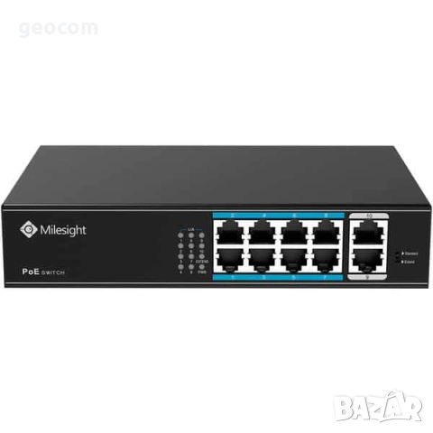 Milesight MS-S0208-EL Мрежов суич с 8хPoE порта и 2 uplink порта, снимка 4 - Суичове - 52824799
