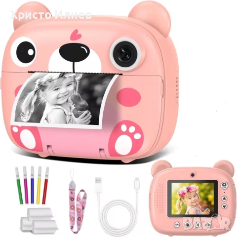 Инстантен детски фотоапарат Фотоапарат за моментни снимки принтер 