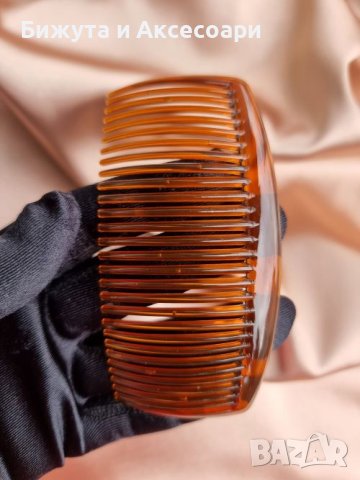 Гребен за коса силиконова, тип шнола, цвят кафяв , снимка 1