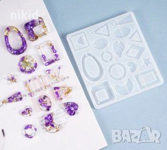 Много видове Обеци висулки форми силиконов молд форма калъп смола бижу 