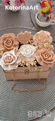 Нежна аранжировка(сапунени цветя), снимка 5 - Декорация - 53457918