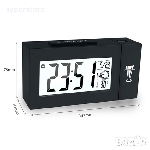 Часовник с проектор за таван и календар настолен Digital One SP00930  ds-618 на батерии може и на то, снимка 3 - Друга електроника - 44835973