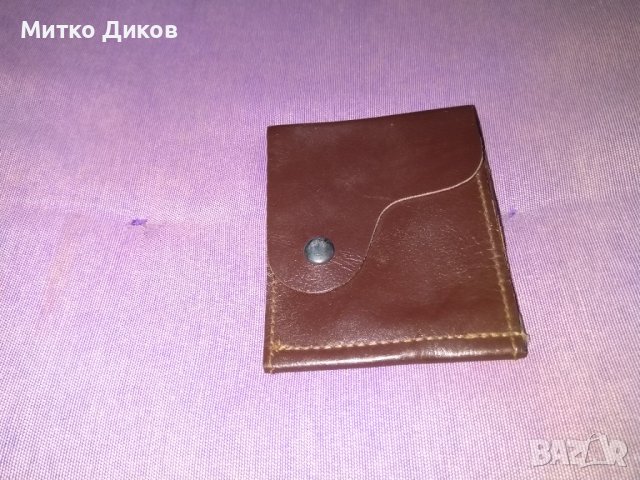 Щипка за пари естествена кожа 100х80мм нова кафява, снимка 2 - Портфейли, портмонета - 40171705