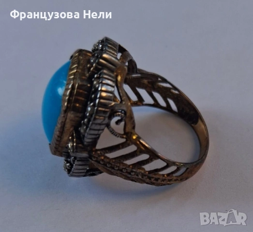 Старинен пръстен с диаманти, снимка 3 - Пръстени - 53821974