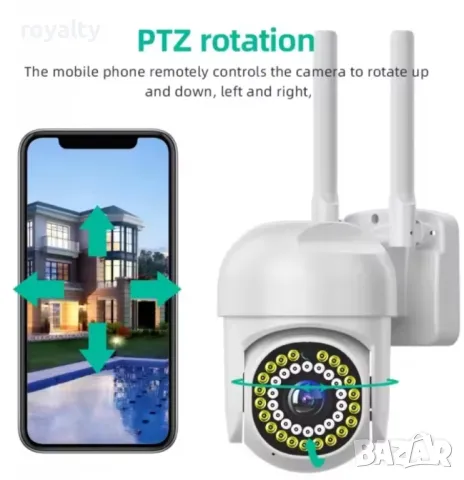 Icseee - Smart Wi-Fi камера с нощно виждане, 360° контрол, IP66, снимка 5 - IP камери - 49052792
