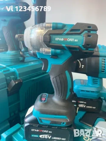 Акумулаторни инструменти 5 в 1 Перфоратор,Винтоверт, Гайковерт Ъглошлайф,Лампа , снимка 7 - Куфари с инструменти - 53835455