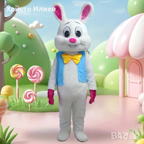 Голям костюм Заек Зайче Парти плюшен костюм за рожден ден празненство 2м Талисман, снимка 6 - Други - 53351026