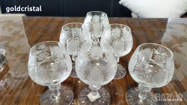 кристални чаши Ропотамо коняк, снимка 7 - Антикварни и старинни предмети - 50093921
