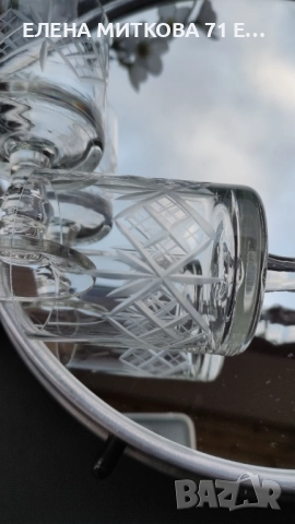 Сервиз от 6 бр.български кристални чаши за аперитив-нови, снимка 10 - Чаши - 52619199