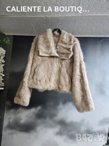 Късо палтенце с косъм , снимка 3 - Палта, манта - 52016271