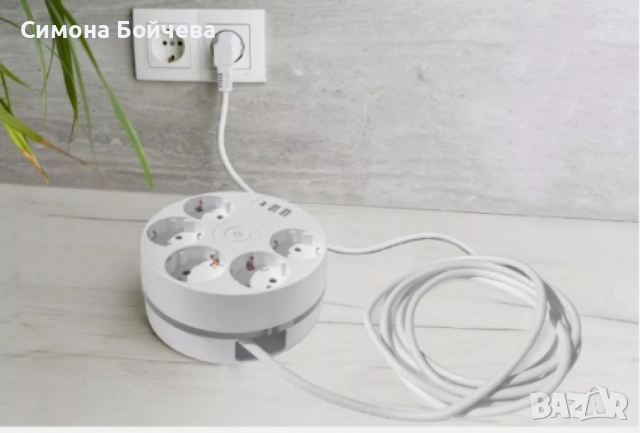 Кабелна макара Technaxx, с множество гнезда, удължителен кабел 140 cm, USB 5x 230V, снимка 3 - Други - 52806903