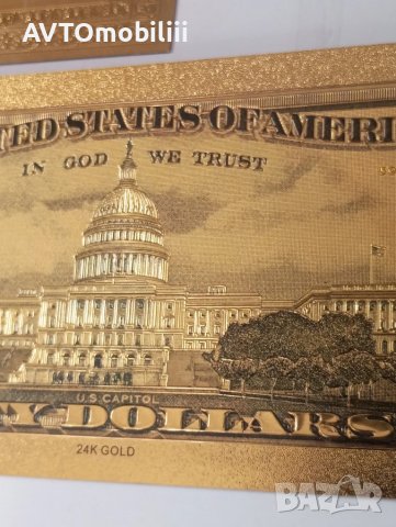 Позлатена с 24 карата злато релефна банкнота 50 долара със сертификат, снимка 8 - Нумизматика и бонистика - 51375765