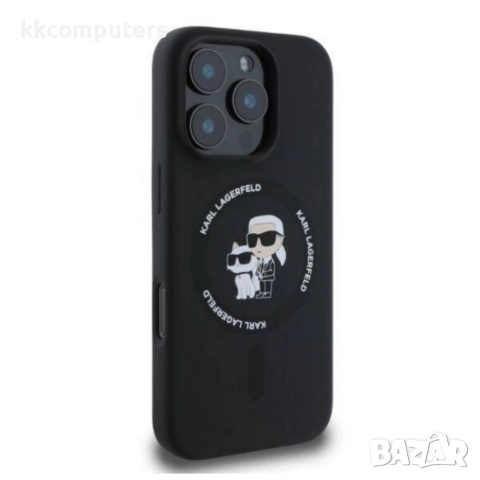 Оригинален кейс Karl Lagerfeld Silicone Karl and Choupette Heads MagSafe и Протектор За iPhone 16 Pr, снимка 2 - Калъфи, кейсове - 51961966