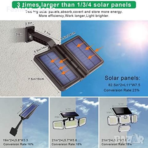 Ново Защитно осветление за вътрешен двор градина Соларни светлини, снимка 2 - Соларни лампи - 40673076