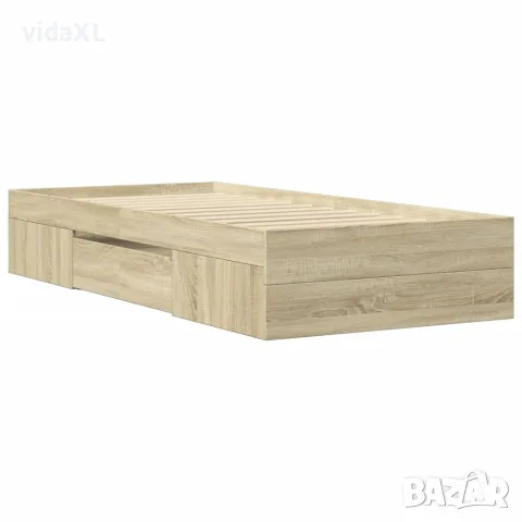 vidaXL Рамка за легло без матрак сонома дъб 90x200 см инженерно дърво, снимка 7 - Спални и легла - 56146887
