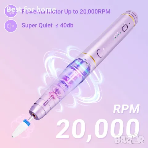 Безжична електрическа пила за нокти - комплект 12 в 1 Denabuty, снимка 3 - Педикюр и маникюр - 50139661