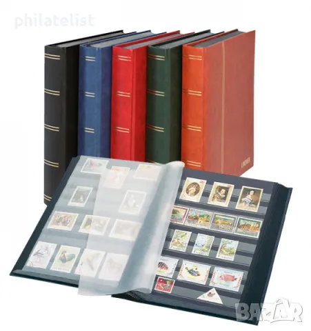 Lindner класьор за марки 30 черни листа / 60 стр., снимка 3 - Филателия - 35351233